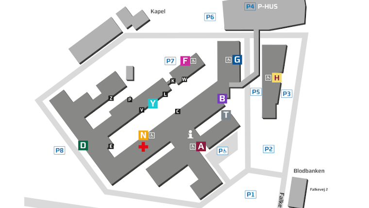 Oversigtskort over Regionshospitalet Silkeborg
