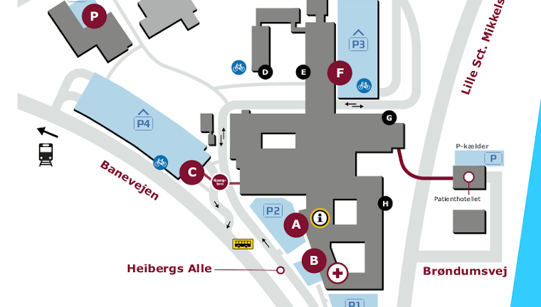 Oversigtskort over Regionshospitalet Viborg