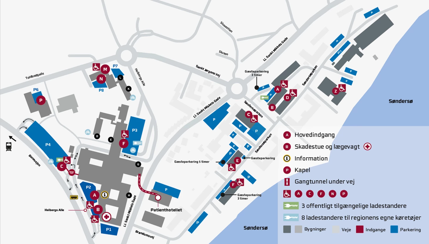 Oversigtskort over Regionshospitalet Viborg