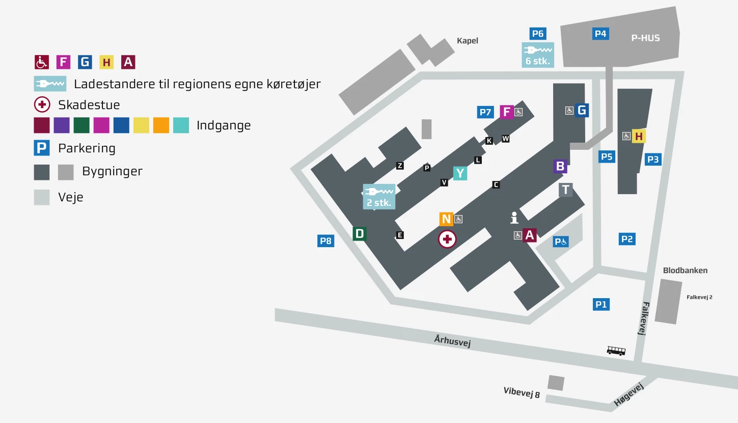 Oversigtskort over Regionshospitalet Silkeborg