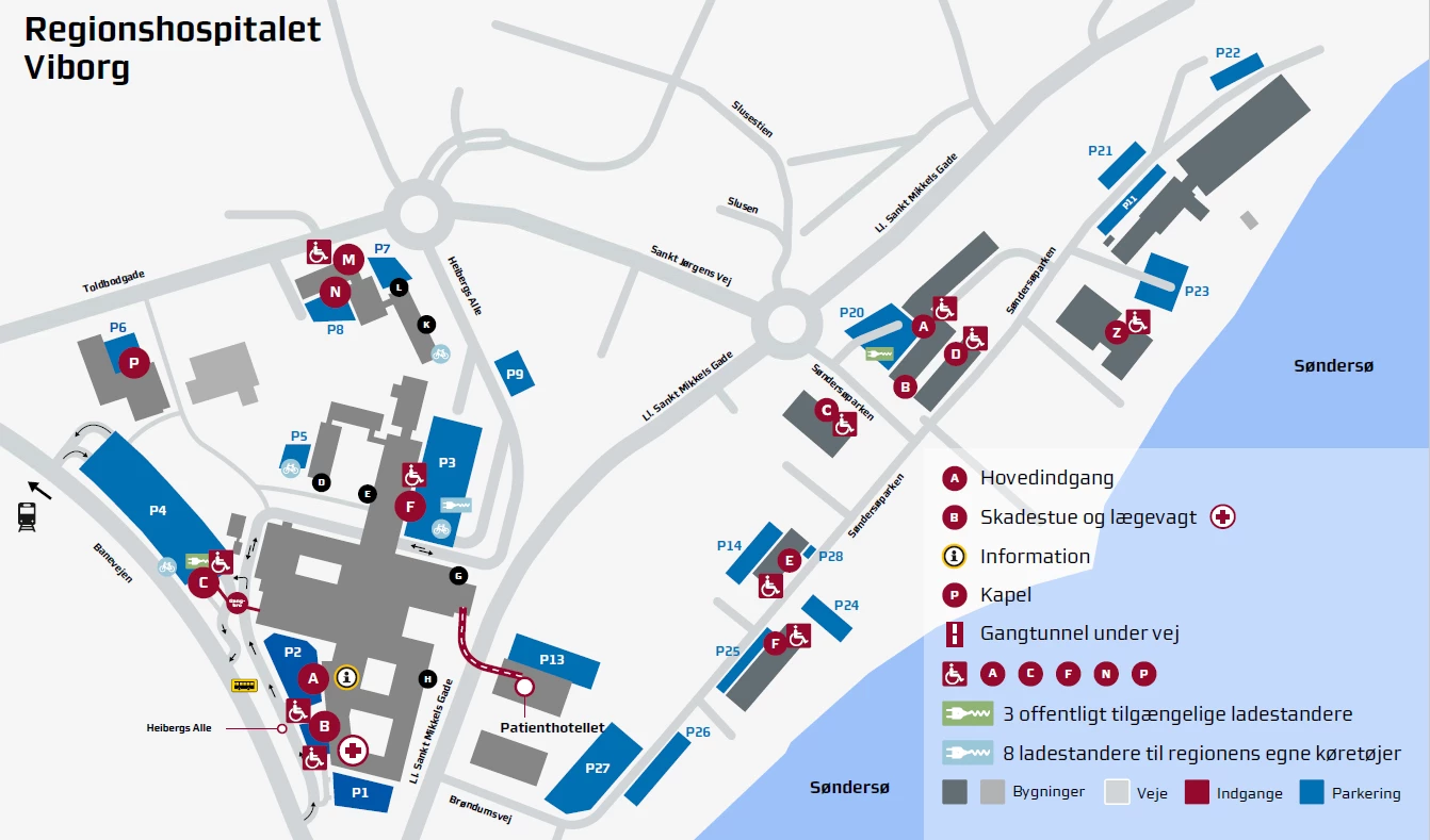 Oversigtskort over Regionshospitalet Viborg