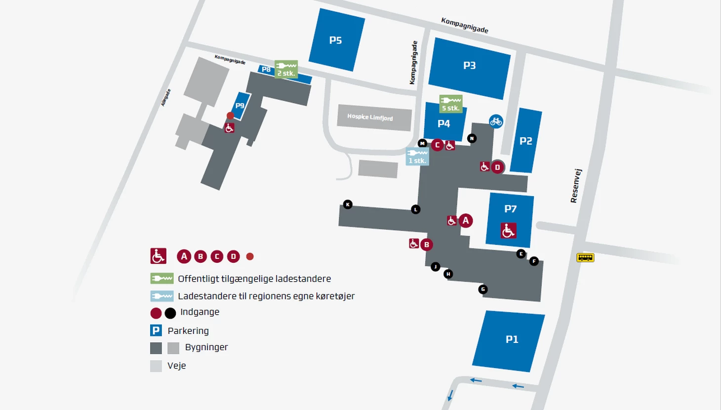 Oversigtskort over Regionshospitalet Skive