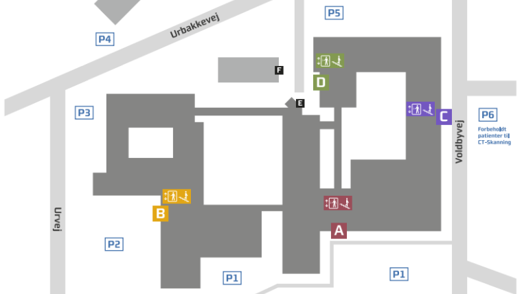 Oversigtskort over Regionshospitalet Hammel